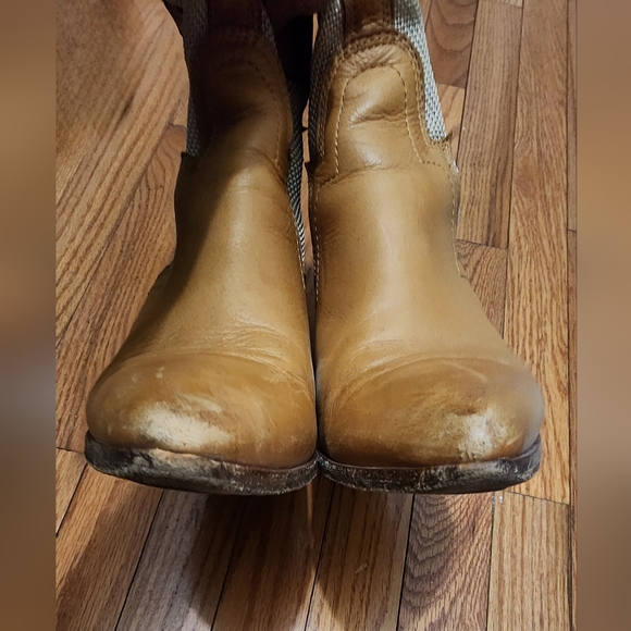 FRYE Lt Brown/Off-white Mesh Insets Faye Short Boots Women's Size 10 - Picture 14 of 14